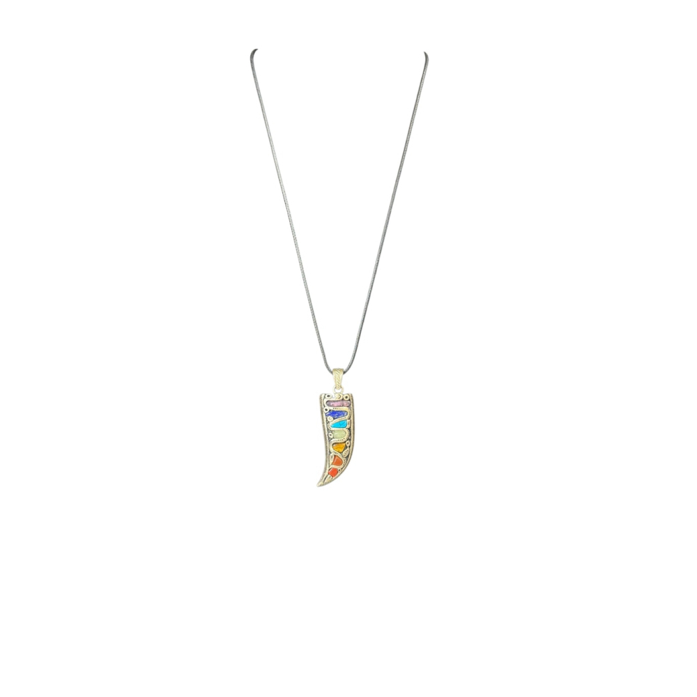 Women's Unbranded Silver Multi-color Chakra Pendant Necklace - Picture 2 of 3